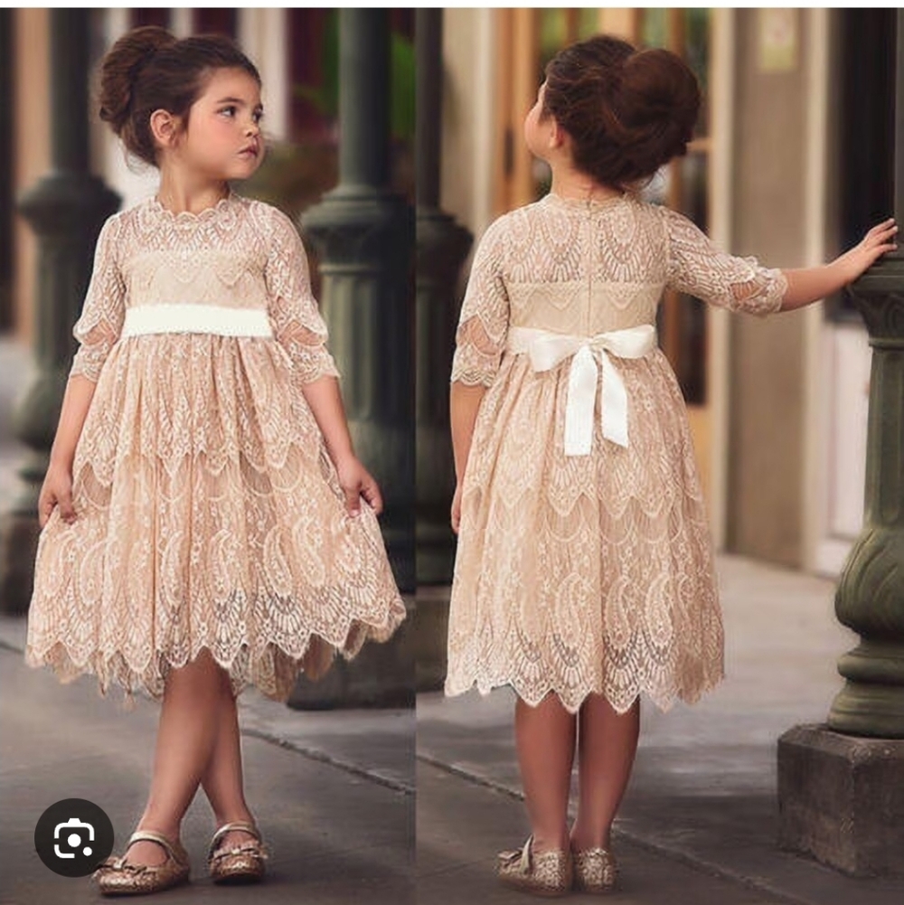 Trish Scully Dress Elegant Cream Lace Kids Dress 6yrs Old Nwt